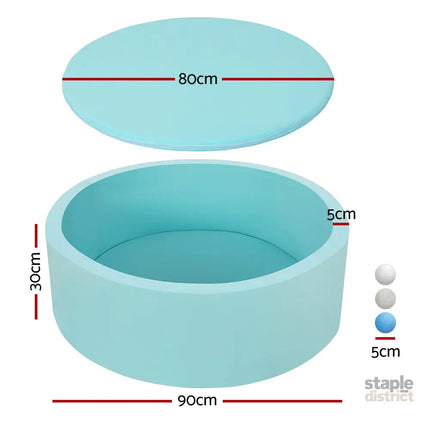Keezi Kids Ball Pit 90x30cm Ocean Foam Play Pool Barrier Toys Children Blue - Baby & Kids > Gates & Playpens > Ball
