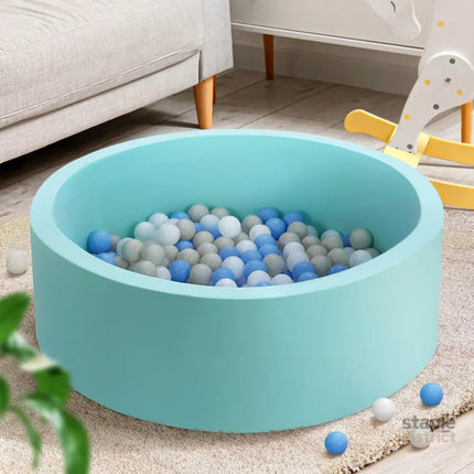 Keezi Kids Ball Pit 90x30cm Ocean Foam Play Pool Barrier Toys Children Blue - Baby & Kids > Gates & Playpens > Ball