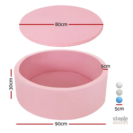 Keezi Kids Ball Pit 90x30cm Ocean Foam Play Pool Barrier Toys Children Pink - Baby & Kids > Gates & Playpens > Ball