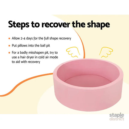 Keezi Kids Ball Pit 90x30cm Ocean Foam Play Pool Barrier Toys Children Pink - Baby & Kids > Gates & Playpens > Ball