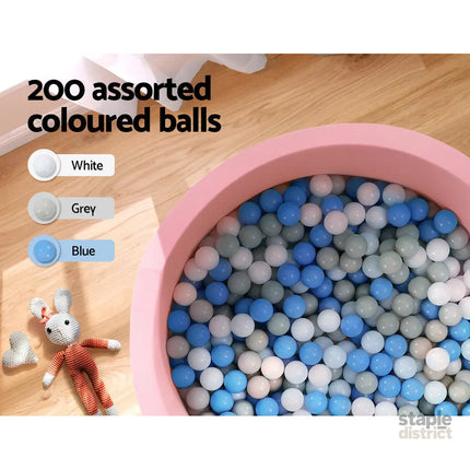 Keezi Kids Ball Pit 90x30cm Ocean Foam Play Pool Barrier Toys Children Pink - Baby & Kids > Gates & Playpens > Ball