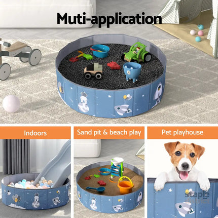 Keezi Kids Ball Pool Pit Toddler Play Foldable Child Playhouse Storage Bag Blue - Baby & Kids > Kid’s Furniture > Toy