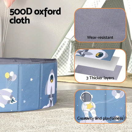 Keezi Kids Ball Pool Pit Toddler Play Foldable Child Playhouse Storage Bag Blue - Baby & Kids > Kid’s Furniture > Toy