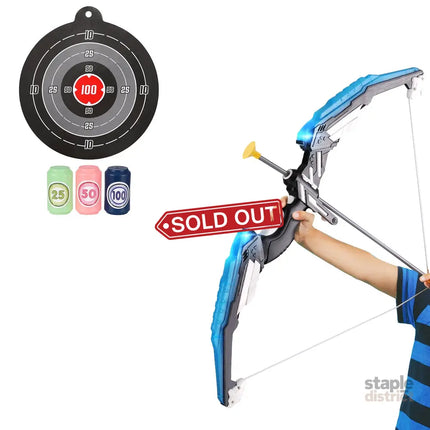 Keezi Kids Bow and Arrow Target Set Outdoor Sport Archery Toys Bottle LED Light - Baby & Kids > Baby & Kid’s Toys >