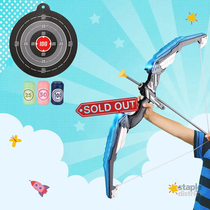 Keezi Kids Bow and Arrow Target Set Outdoor Sport Archery Toys Bottle LED Light - Baby & Kids > Baby & Kid’s Toys >