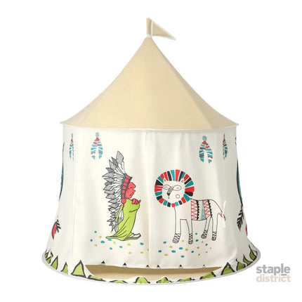 Keezi Kids Play Tent Playhouse Castle with Window Flag Carry Bag 115cmx115cm - Baby & Kids > Baby & Kid’s Toys >