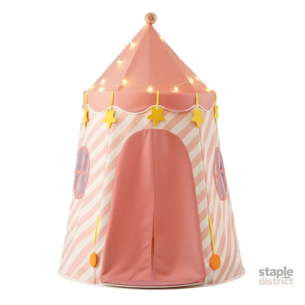 Keezi Kids Play Tent with Star Lights and Window Carry Bag 116cmx153cm Playhouse - Baby & Kids > Baby & Kid’s Toys >