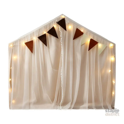 Keezi Kids Play Tent with Star Lights Windows Flag 144cmx95cm Playhouse - Baby & Kids > Baby & Kid’s Toys > Pretend Play
