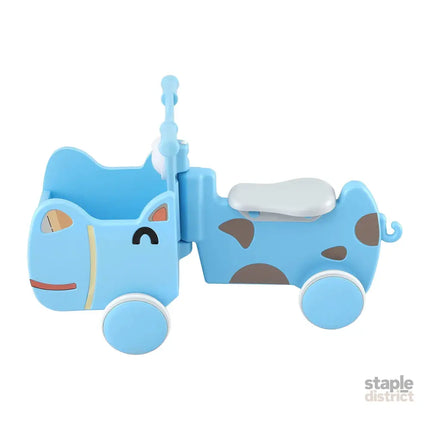 KEEZI Kids Ride On Push Car Toys with Storage Space Animal Stickers Blue 67CMX43CM - Baby & Kids > Ride On Cars