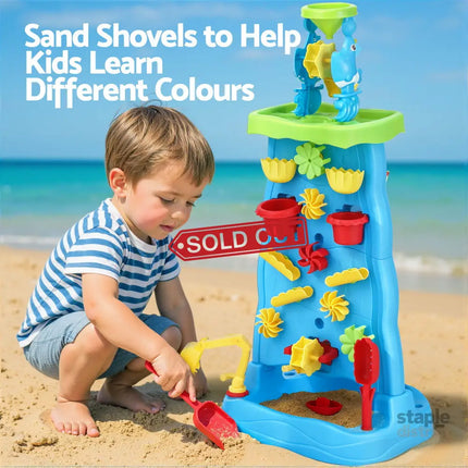 Keezi Kids Sand and Water Table Waterfall Wall Sandpit Toys Beach Shovel - Baby & Kids > Baby & Kid’s Toys > Outdoor