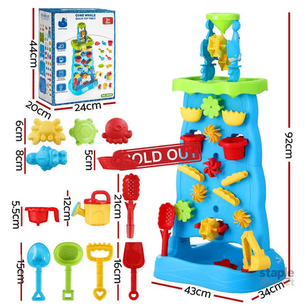 Keezi Kids Sand and Water Table Waterfall Wall Sandpit Toys Beach Shovel - Baby & Kids > Baby & Kid’s Toys > Outdoor