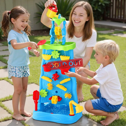 Keezi Kids Sand and Water Table Waterfall Wall Sandpit Toys Beach Shovel - Baby & Kids > Baby & Kid’s Toys > Outdoor