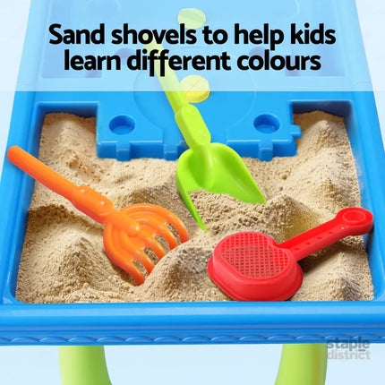 Keezi Kids Sand and Water Table Windmill Shovel Outdoor Sandpit Toys Beach Play - Baby & Kids > Baby & Kid’s Toys >