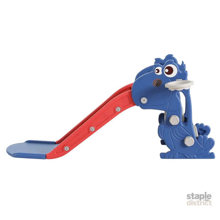 Keezi Kids Slide Set Basketball Hoop Outdoor Playground Toy Dragon 90cm Blue - Baby & Kids > Baby & Kid’s Toys >