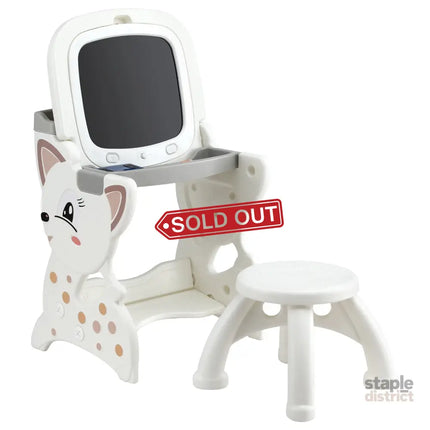 Keezi Kids Table and Chair Set 2 in 1 Easel Desk Stool w/ LCD Writing Tablet - Baby & Kids > Kid’s Furniture > Kid’s