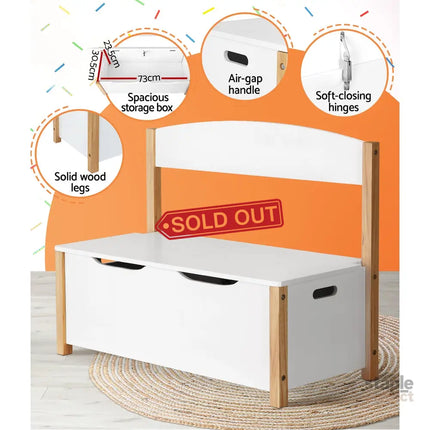 Keezi Kids Toy Box Chest Storage Blanket Children Organiser Seating Bench - Baby & Kids > Kid’s Furniture > Toy Boxes