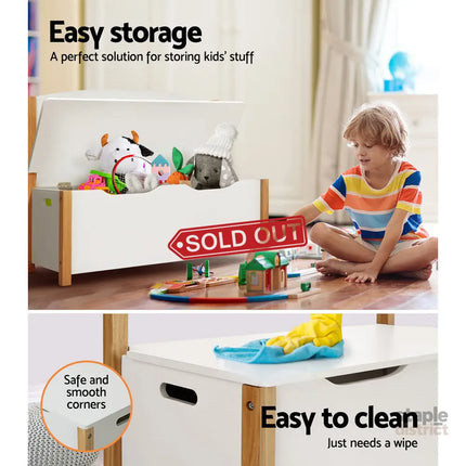 Keezi Kids Toy Box Chest Storage Blanket Children Organiser Seating Bench - Baby & Kids > Kid’s Furniture > Toy Boxes
