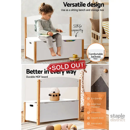 Keezi Kids Toy Box Chest Storage Blanket Children Organiser Seating Bench - Baby & Kids > Kid’s Furniture > Toy Boxes