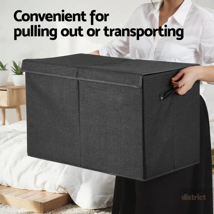 Keezi Large Toy Box Chest Storage with Flip-Top Lid Foldable Organizer Bins - Baby & Kids > Kid’s Furniture > Toy Boxes
