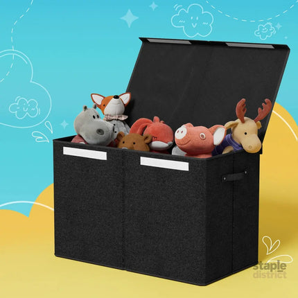 Keezi Large Toy Box Chest Storage with Flip-Top Lid Foldable Organizer Bins - Baby & Kids > Kid’s Furniture > Toy Boxes