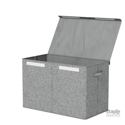 Keezi Large Toy Box Chest Storage with Flip-Top Lid Foldable Organizer Bins Grey - Baby & Kids > Kid’s Furniture > Toy