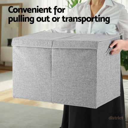 Keezi Large Toy Box Chest Storage with Flip-Top Lid Foldable Organizer Bins Grey - Baby & Kids > Kid’s Furniture > Toy