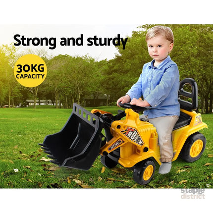 Keezi Ride On Car Toys Kids Excavator Bulldozer Sandpit Digger Car Pretend Play - Baby & Kids > Ride On Cars Go-karts &