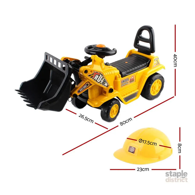Keezi Ride On Car Toys Kids Excavator Bulldozer Sandpit Digger Car Pretend Play - Baby & Kids > Ride On Cars Go-karts &