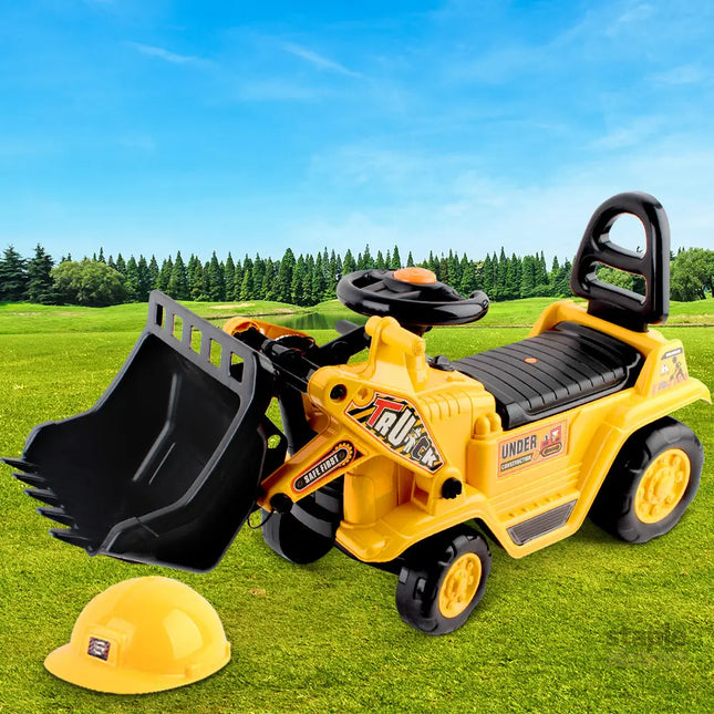 Keezi Ride On Car Toys Kids Excavator Bulldozer Sandpit Digger Car Pretend Play - Baby & Kids > Ride On Cars Go-karts &