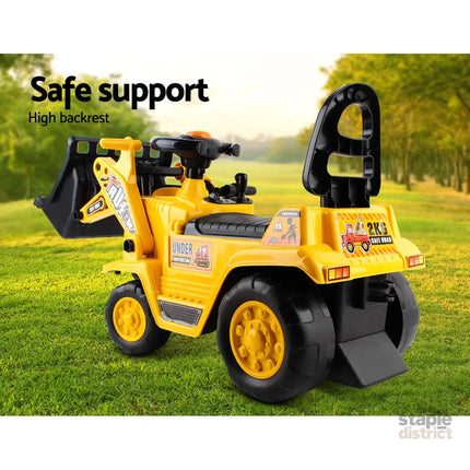 Keezi Ride On Car Toys Kids Excavator Bulldozer Sandpit Digger Car Pretend Play - Baby & Kids > Ride On Cars Go-karts &