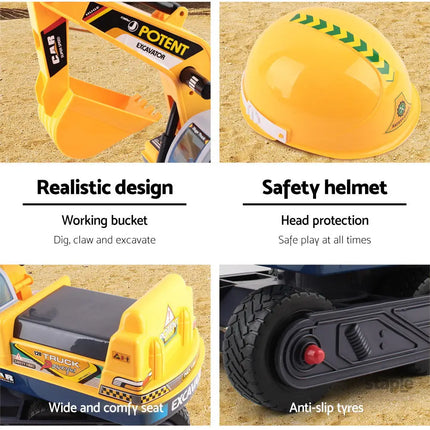 Keezi Ride On Car Toys Kids Excavator Digger Sandpit Bulldozer Car Pretend Play - Baby & Kids > Ride On Cars Go-karts &