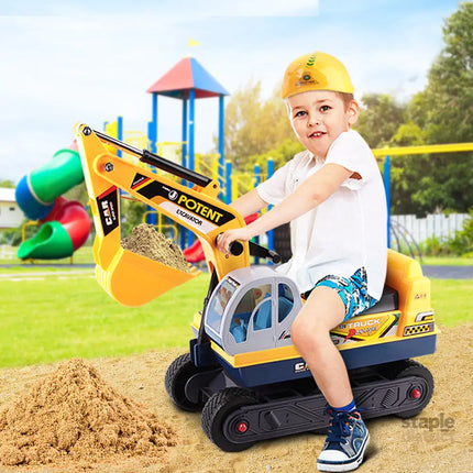Keezi Ride On Car Toys Kids Excavator Digger Sandpit Bulldozer Car Pretend Play - Baby & Kids > Ride On Cars Go-karts &