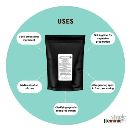 Kemmie 2Kg Calcium Hydroxide Powder - Food Grade Pickling Lime Slaked Lime FCC - Health & Beauty > Nutrition &