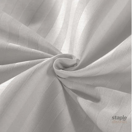 KENSINGTON 1200TC COTTON SHEET SET IN STRIPE- DOUBLE - SILVER (GREY)-1951134851369406471