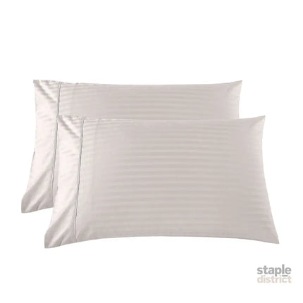KENSINGTON 1200TC COTTON SHEET SET IN STRIPE- DOUBLE - SILVER (GREY)-1951134851369406469