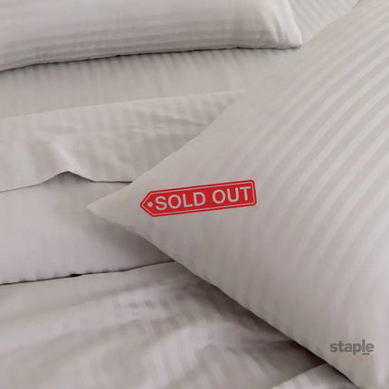KENSINGTON 1200TC COTTON SHEET SET IN STRIPE- DOUBLE - SILVER (GREY)-1951134851369406466