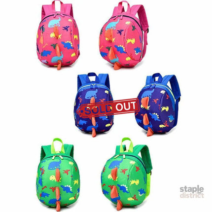 Kids Safety Harness Backpack Toddler Leash Dinosaur Bag Child Anti Lost - pink - Baby & Kids > Gates & Playpens >