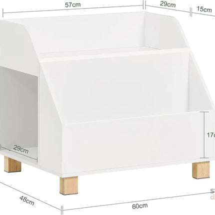 Kids Storage Bookcase 3 Compartments White - Baby & Kids > Kid’s Furniture > Kid’s Bookcases & Shelves