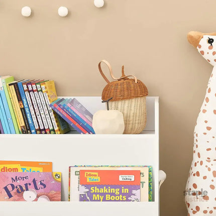 Kids Storage Bookcase 3 Compartments White - Baby & Kids > Kid’s Furniture > Kid’s Bookcases & Shelves