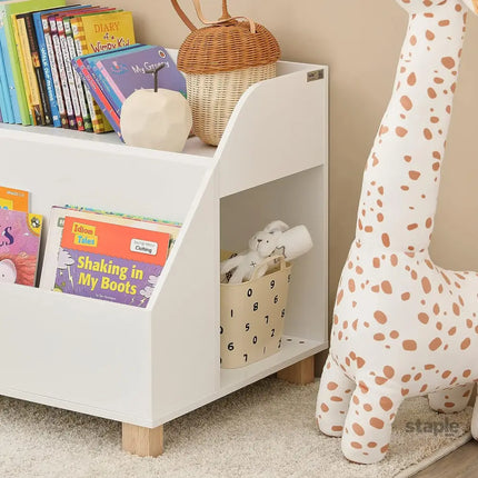 Kids Storage Bookcase 3 Compartments White - Baby & Kids > Kid’s Furniture > Kid’s Bookcases & Shelves