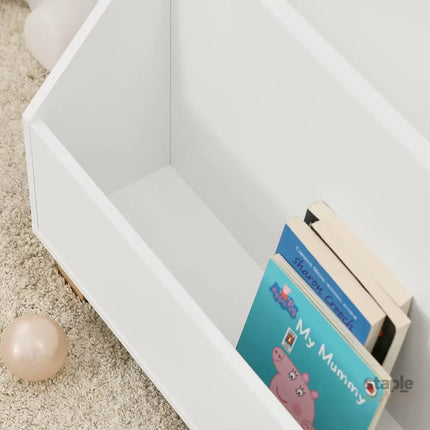 Kids Storage Bookcase 3 Compartments White - Baby & Kids > Kid’s Furniture > Kid’s Bookcases & Shelves