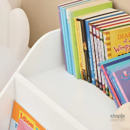 Kids Storage Bookcase 3 Compartments White - Baby & Kids > Kid’s Furniture > Kid’s Bookcases & Shelves