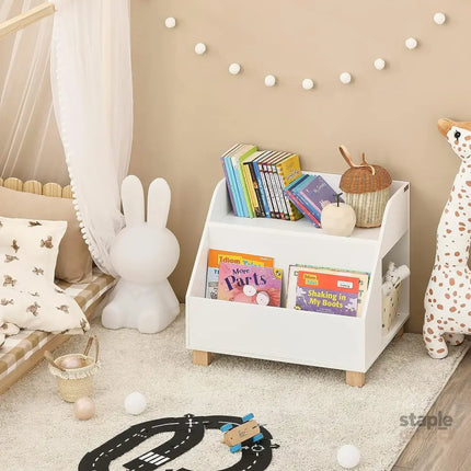 Kids Storage Bookcase 3 Compartments White - Baby & Kids > Kid’s Furniture > Kid’s Bookcases & Shelves