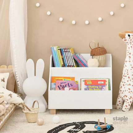 Kids Storage Bookcase 3 Compartments White - Baby & Kids > Kid’s Furniture > Kid’s Bookcases & Shelves