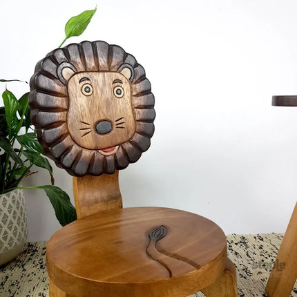 Kids Wooden Chair Lion - Baby & Kids > Kid’s Furniture > Kid’s Tables Chairs & Seats