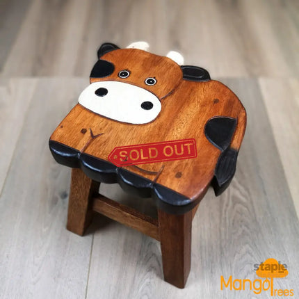 Kids Wooden Stool Cow - Baby & Kids > Kid’s Furniture > Kid’s Tables Chairs & Seats