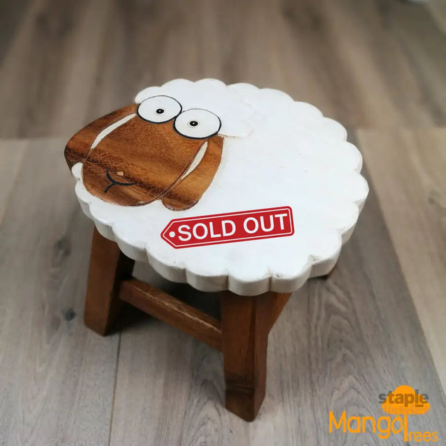 Kids Wooden Stool Long Ear Sheep - Baby & Kids > Kid’s Furniture > Kid’s Tables Chairs & Seats