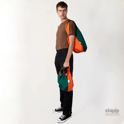 KIND BAG Reusable Bag - Medium| Bicolour Green & Orange-2006733441235816454