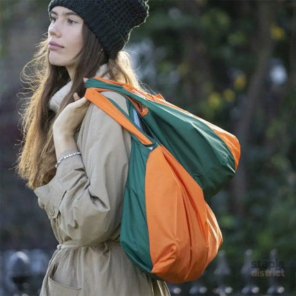 KIND BAG Reusable Bag - Medium| Bicolour Green & Orange-2006733441235816450