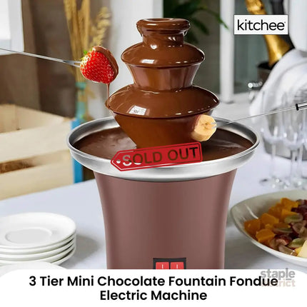 Kitchee 3 Tier Mini Chocolate Fountain Fondue Electric Machine - Appliances > Kitchen Appliances > Kitchen Appliance